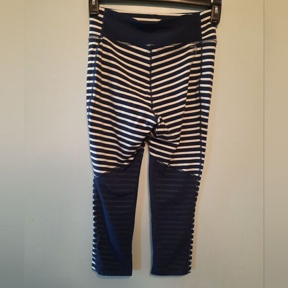 J Crew New Balance Navy White Striped Leggings Mesh - Picture 6 of 8